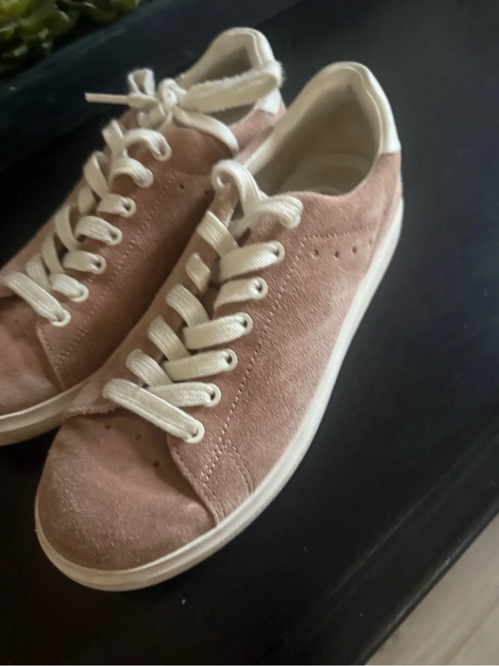 Women’s Tory Burch Suede Lace-Up Sneakers in Dusty Pink and Cream